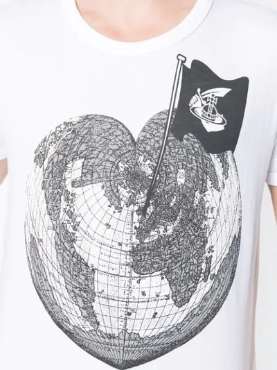 Shop Vivienne Westwood Anglomania Heart Globe T-shirt - White