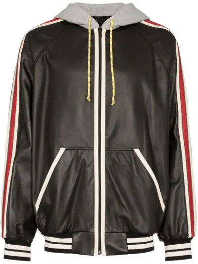 GUCCI GUCCI OS HD LTHR BMBR JKT BLK - 黑色