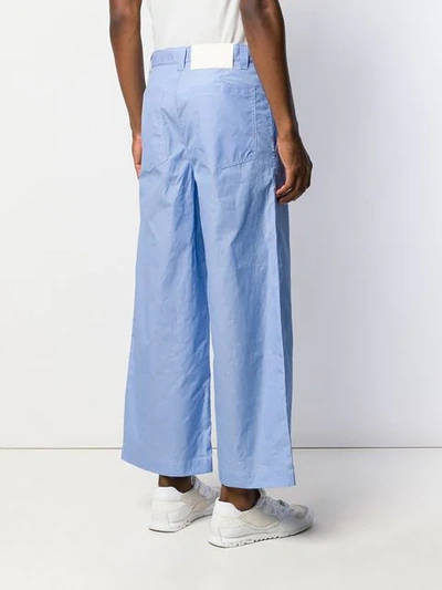 Shop Sunnei Wide Leg Trousers In Blue