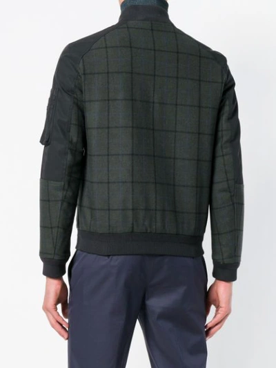 Shop Etro Checked Bomber Jacket In Green