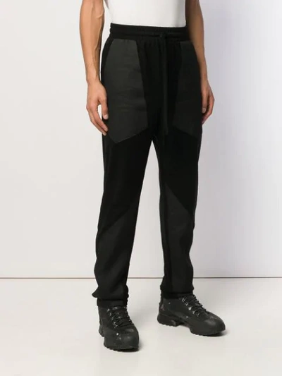 Shop Forcerepublik Panelled Trousers In Black