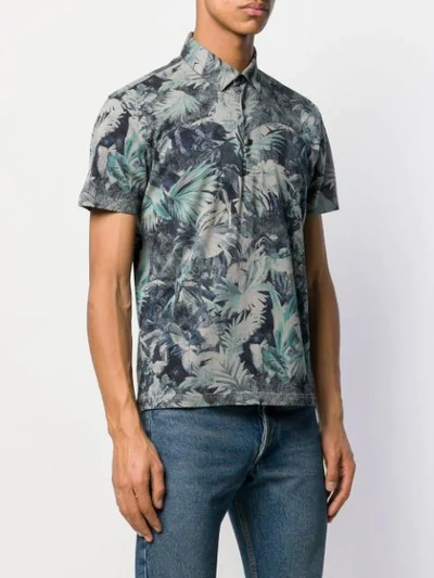 Shop Etro Printed Polo Shirt In Blue