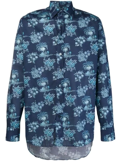 Shop Etro Hemd Mit Print In Blue