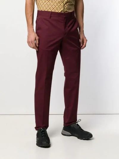 Shop Prada Straight-leg Tailored Trousers In Red