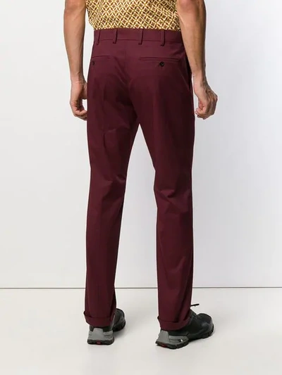 Shop Prada Straight-leg Tailored Trousers In Red