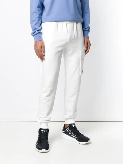 C.p. Company Cp Company Diagonal Raised Fleece Sweatpants In White