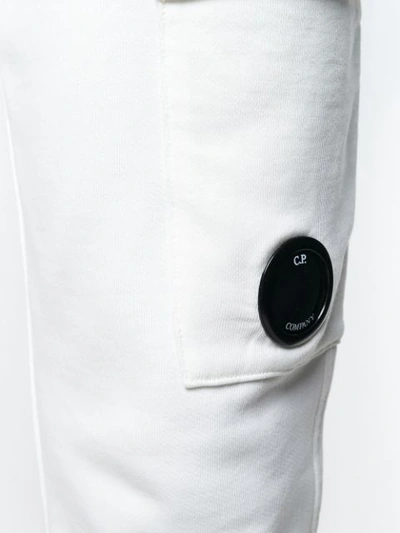 C.p. Company Cp Company Diagonal Raised Fleece Sweatpants In White