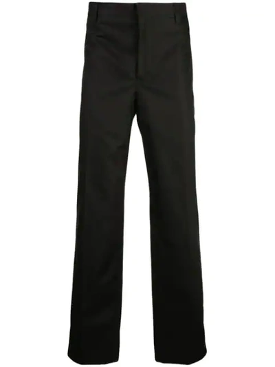 BURBERRY CONTRAST SIDE PRINT TROUSERS - 黑色