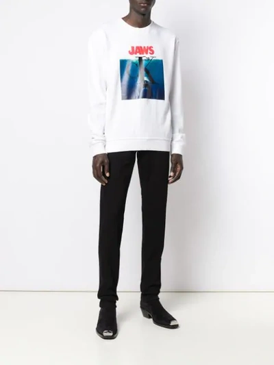 Shop Calvin Klein 205w39nyc Jaws Logo Sweatshirt In White