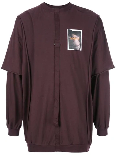 Shop Komakino Layered Sleeve T-shirt In Purple