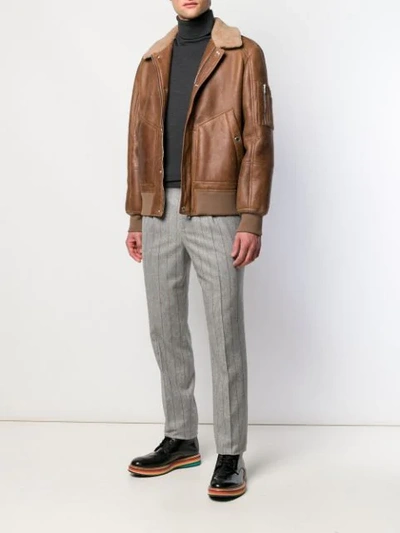 Shop Brunello Cucinelli Pilot Jacket In Brown