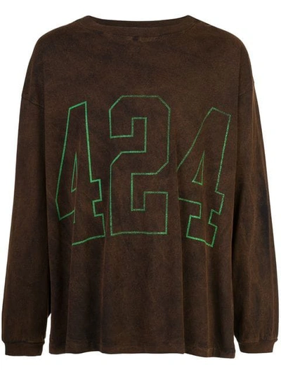 Shop 424 Front Logo T-shirt - Brown