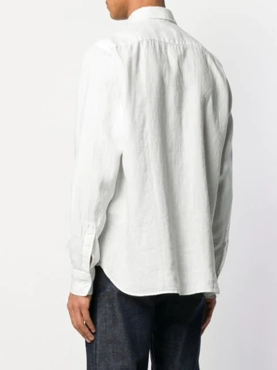 Shop Aspesi Long-sleeve Fitted Shirt In Blue