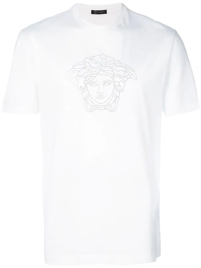 Shop Versace Classic Plain T-shirt In A001 White