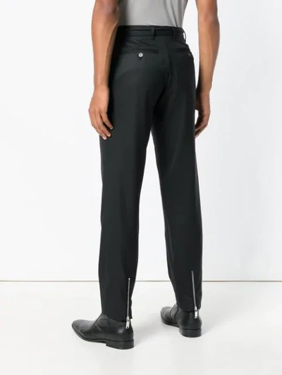 Shop Icosae Ankle Zip Tailored Trousers In Black