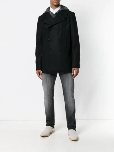 Saint Laurent Faded Straight-leg Jeans In Black