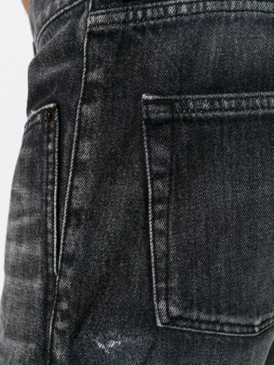 Saint Laurent Faded Straight-leg Jeans In Black