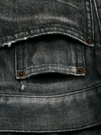 Saint Laurent Faded Straight-leg Jeans In Black