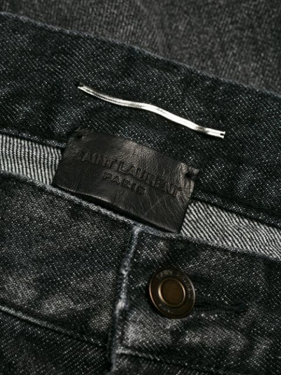 Saint Laurent Faded Straight-leg Jeans In Black