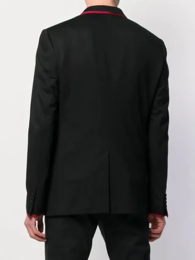 Shop Dolce & Gabbana Contrast Trim Blazer In Black