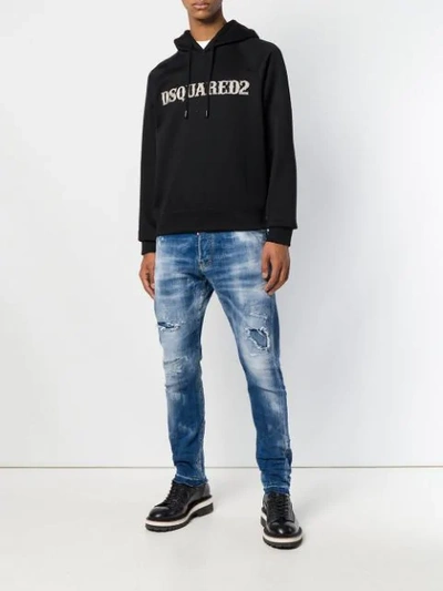 Shop Dsquared2 Bleached Denim Jeans In Blue