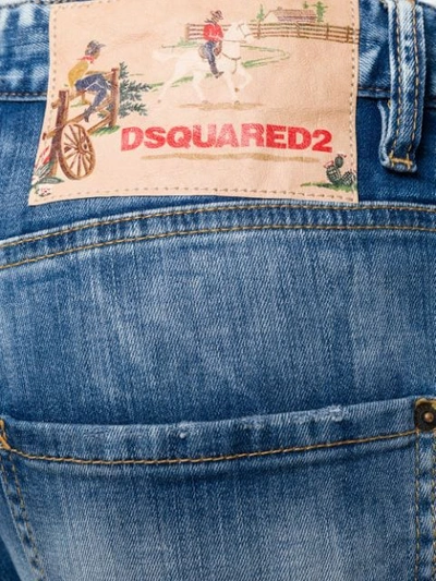 Shop Dsquared2 Bleached Denim Jeans In Blue