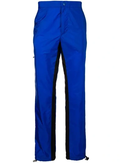Shop Prada Panelled Trousers In Blue