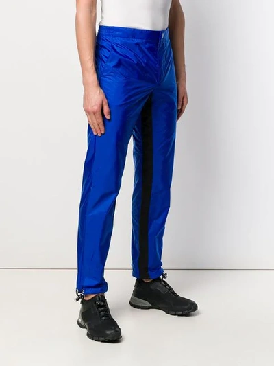 Shop Prada Panelled Trousers In Blue
