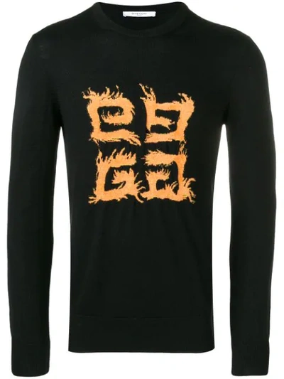 Shop Givenchy 4g Flame Sweater In Black