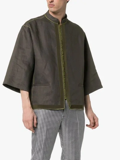 Shop Haider Ackermann Grandad Kimono Shirt In 098 Khaki