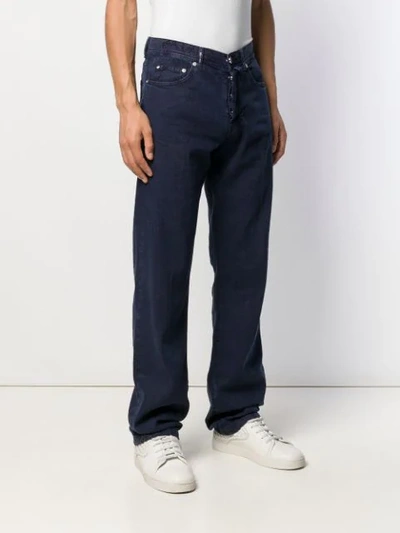 Shop Kiton Straight-leg Trousers In Blue