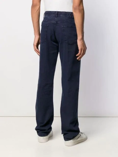 Shop Kiton Straight-leg Trousers In Blue