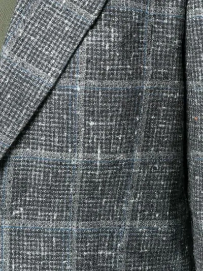 Shop Kiton Check Flecked Blazer Jacket In Grey