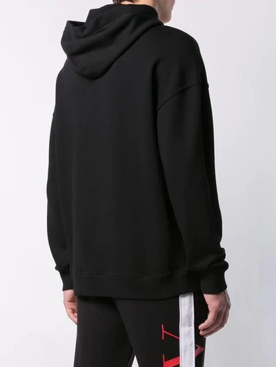 Shop Givenchy Paris Logo Vintage Hoodie In Black