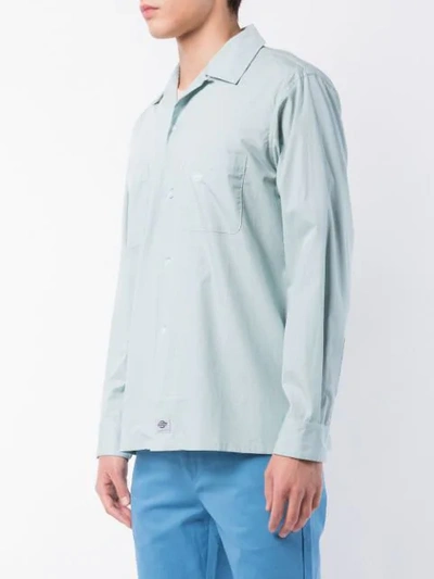 Shop Dickies Construct Long-sleeve Fitted Shirt In Blue