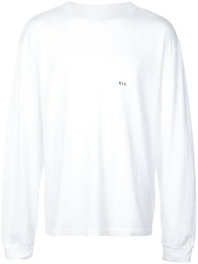 Shop Rta Logo Print Long Sleeve T-shirt In White