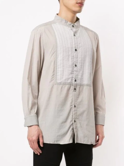 Shop Carpe Diem Mandarin Collar Shirt In Brown