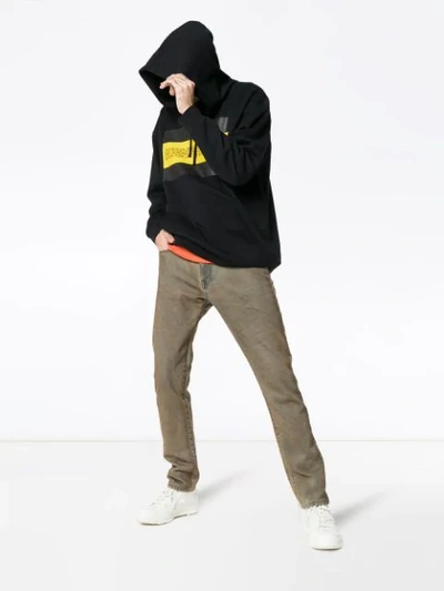 Shop Calvin Klein Jeans Est.1978 Front Flag Hoodie In Black