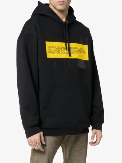 Shop Calvin Klein Jeans Est.1978 Front Flag Hoodie In Black