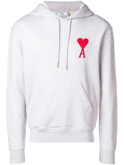 Shop Ami Alexandre Mattiussi Big Ami De Coeur Hoodie In Grey