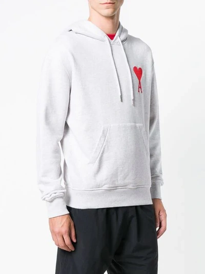 Shop Ami Alexandre Mattiussi Big Ami De Coeur Hoodie In Grey