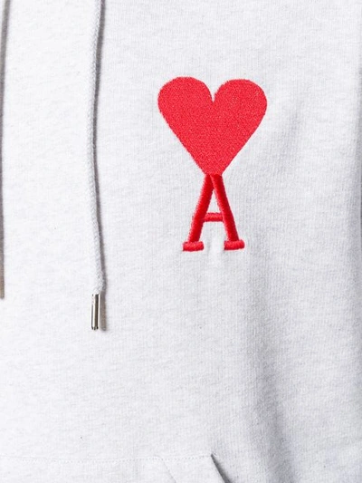 Shop Ami Alexandre Mattiussi Big Ami De Coeur Hoodie In Grey