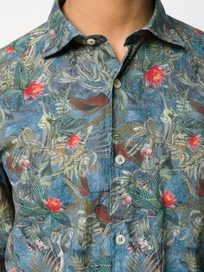 Shop Al Duca D'aosta 1902 Botanical Print Button-up Shirt - Blue