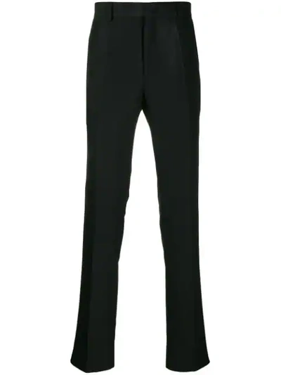 Shop Fendi Slim-fit Tailored Trousers In Black