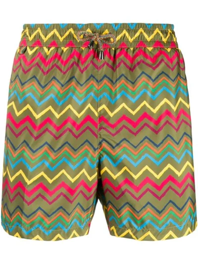 Shop Missoni Zigzag-print Swim Shorts - Green