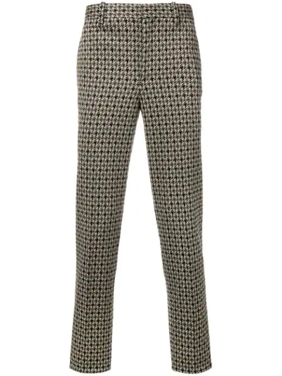 Shop Neil Barrett Houndstooth Trousers In Brown