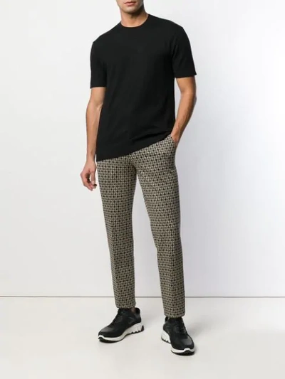 Shop Neil Barrett Houndstooth Trousers In Brown