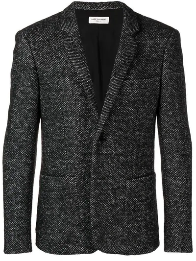 Shop Saint Laurent Single Breasted Blazer In Black