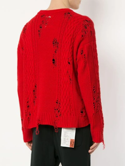 Shop Miharayasuhiro Distressed Jumper In Red