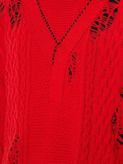 Shop Miharayasuhiro Distressed Jumper In Red